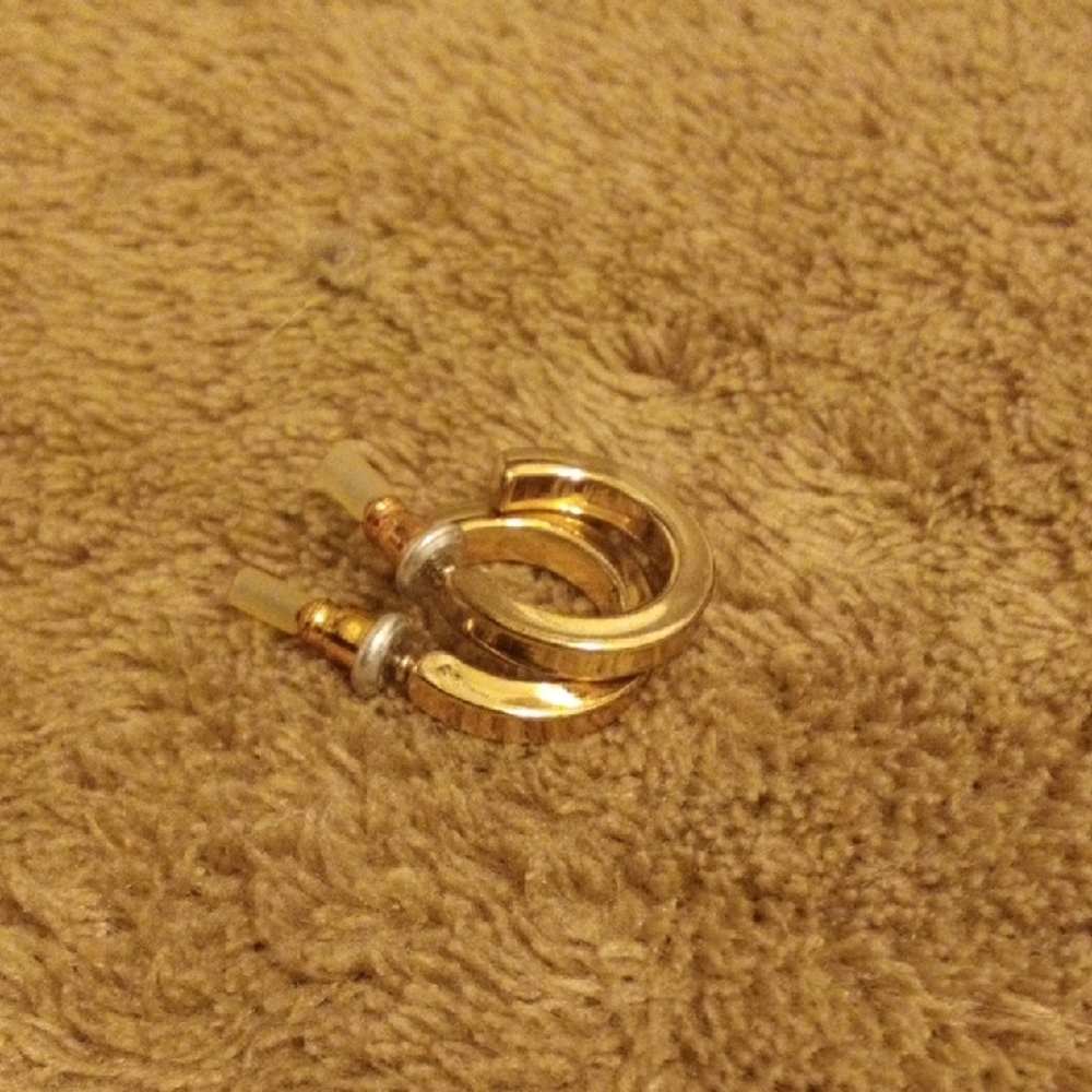 Elegant Gold and Silver Hoop Earrings